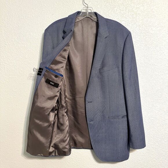 Hugo Boss The James Men's Size 42R Blue Wool Sport Coat Blazer Jacket 2-Button - Picture 3 of 16